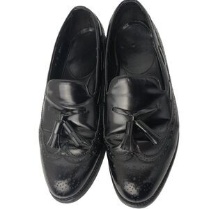 Vintage Florsheim Royal Imperial 92182 Tassel Wing Tip Shoes Mens 9 E Black
